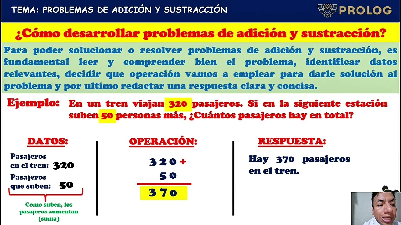 Problemas de adición y sustracción  4to