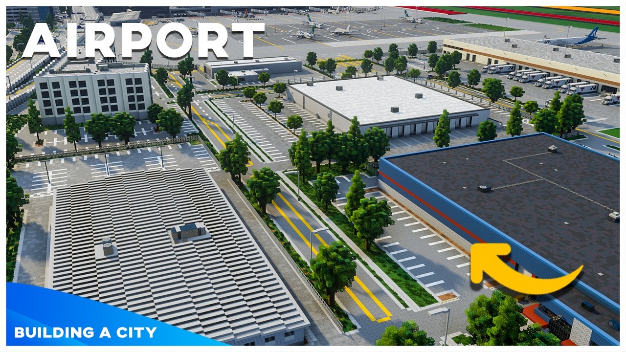 Cargo Terminal & Warehouses - Airport - Building A City #180 [Minecraft Timelapse]