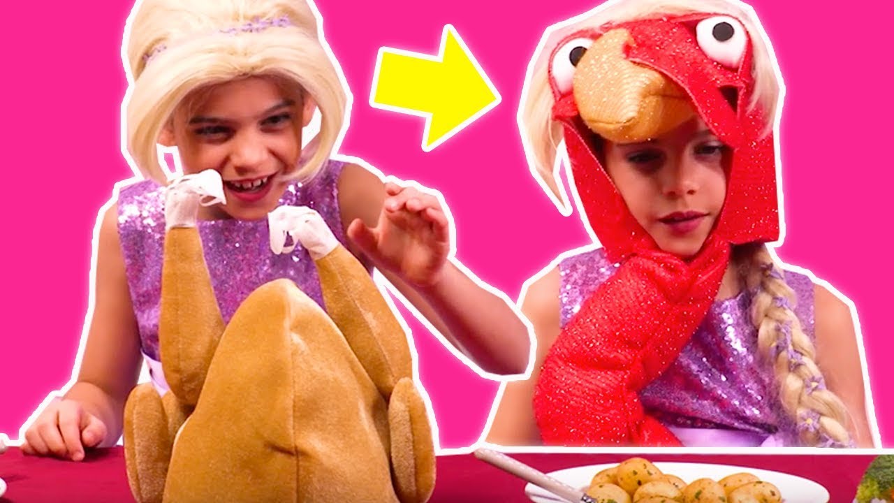 Thanksgiving Turkey Transformation 🦃 Esme Gets Pranked! - Princesses In Real Life | Kiddyzuzaa