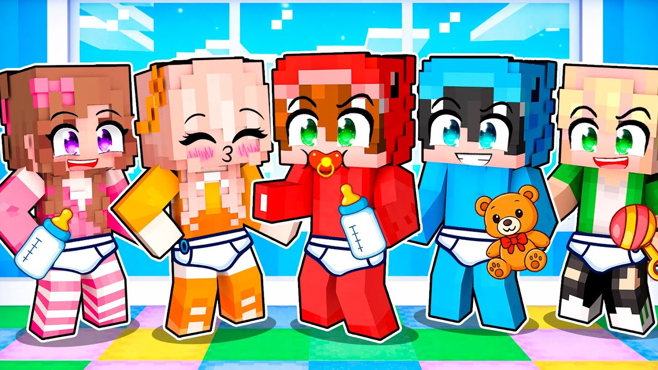 10 AMIGOS atrapados en UNA GUARDERÍA en Minecraft!