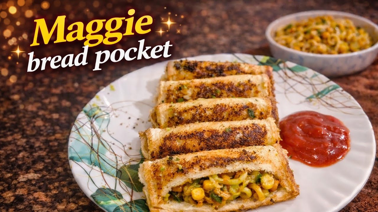 Maggie Bread Pockets recipe| घर पर बनाए आसान मैगी ब्रेड पॉकेट| Evening Snacks Idea