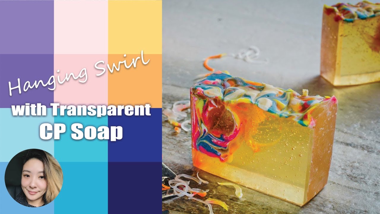 Hanging Swirl with CP Tranaparent Soap 垂直渲染冷制透明皂 #soapncrafts #handmadesoap #transparentcp
