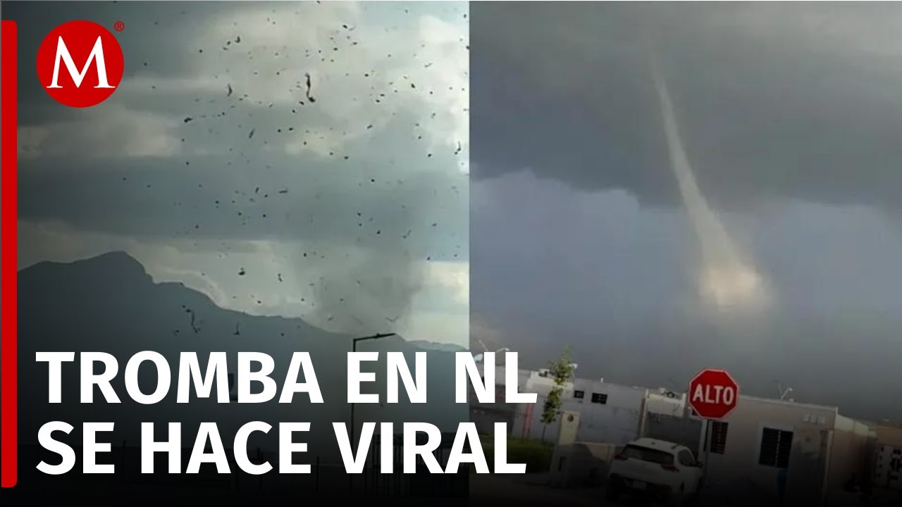 Impactante tromba terrestre sorprende a habitantes de Salinas Victoria, en Nuevo Le&oacute;n