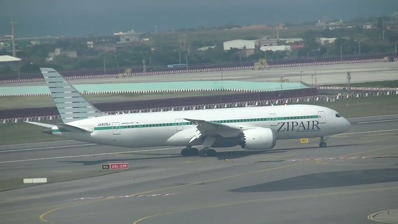 捷翼航空 Zipair 787-8(JA826J) ZG-785 成田(NRT)→桃園(TPE) landing