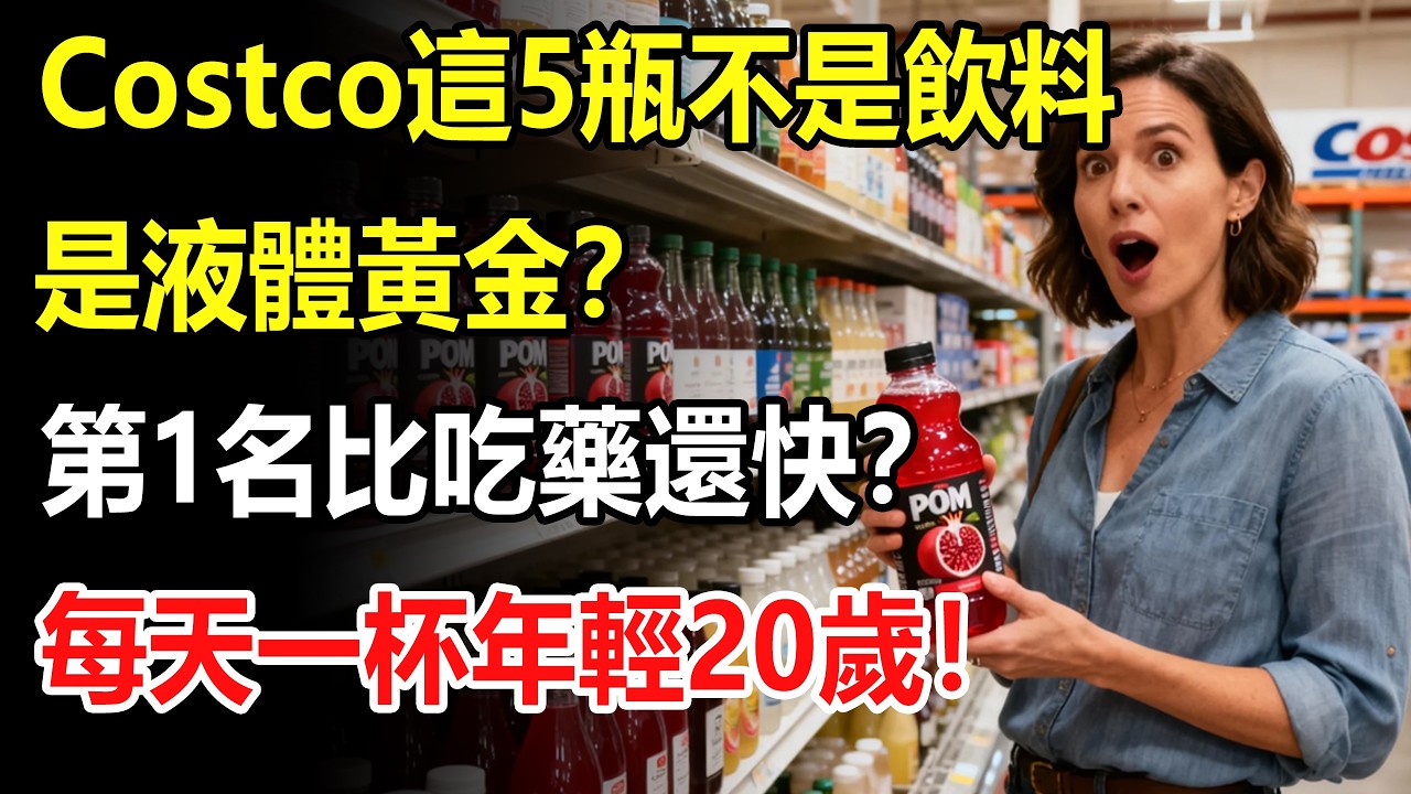Costco這5瓶不是飲料，是“液體黃金”？通血管、止痛、去黃！醫生：第1名比“吃藥”還快？每天一杯年輕20歲！#costco #好市多