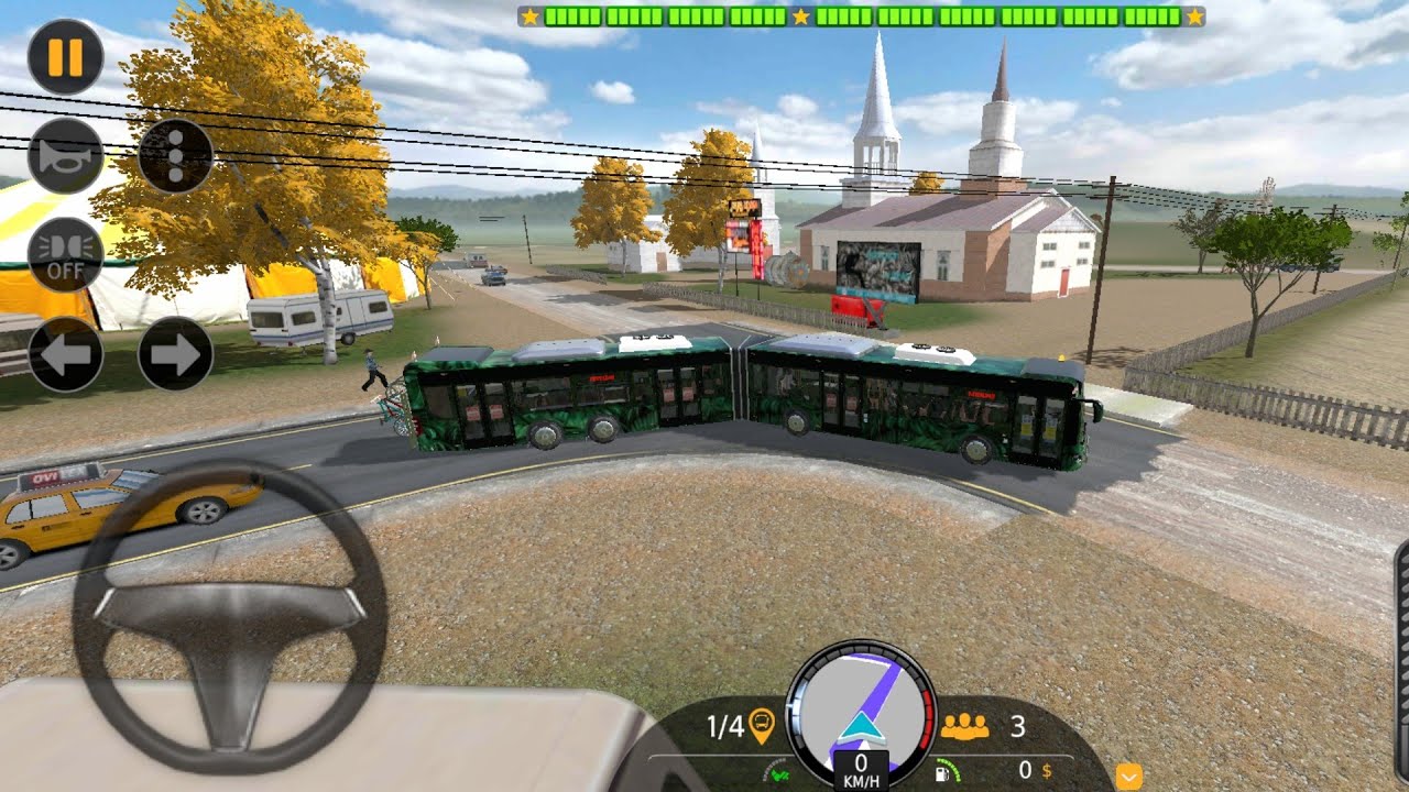 Careful Bus Driving Skills 🚍 Tight Turn Challenge