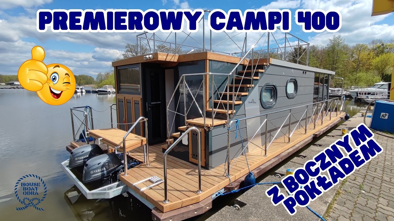 4K Houseboat Campi 400 Плавучий дом с дополнительной боковой палубой Плавучие апартаменты