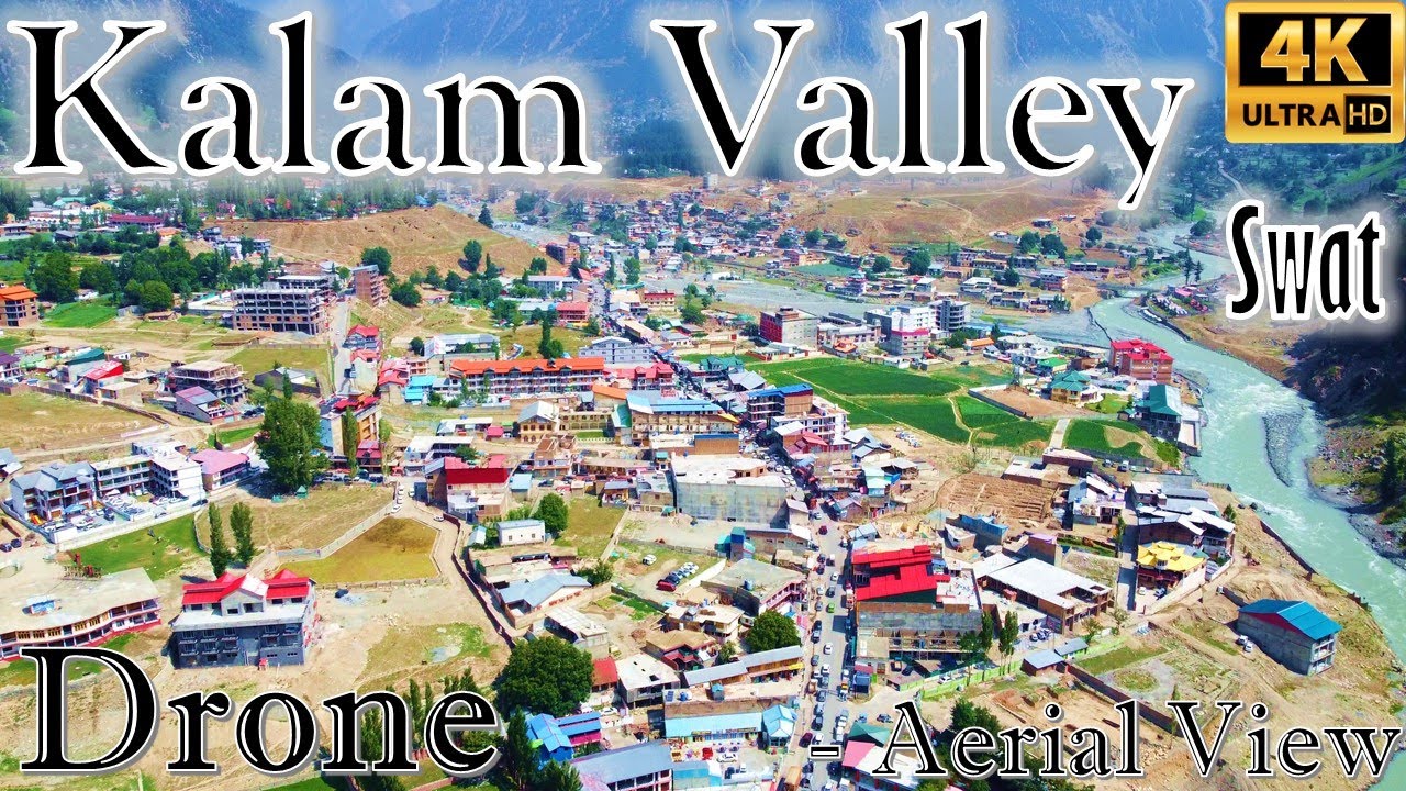 Kalam Valley River Swat Pakistan 2022 - Drone Aerial View 4K