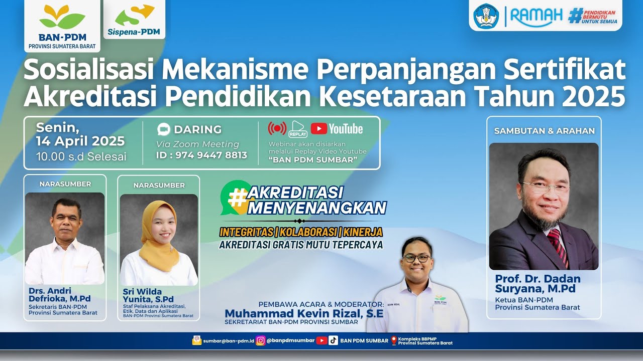 Sosialisasi Mekanisme Perpanjangan Sertifikat Akreditasi Pendidikan Kesetaraan Tahun 2025
