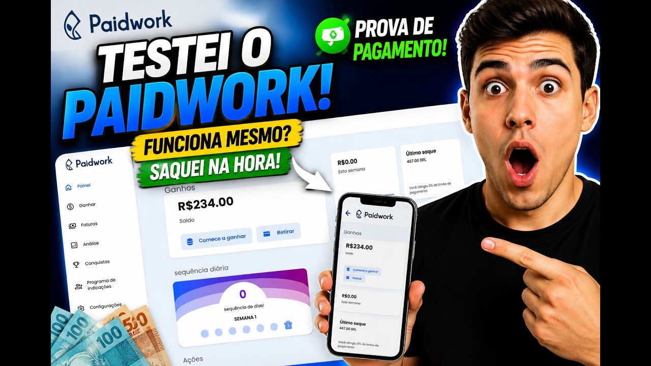 TESTEI O PAIDWORK: ELE REALMENTE PAGA? (PROVA DE PAGAMENTO)