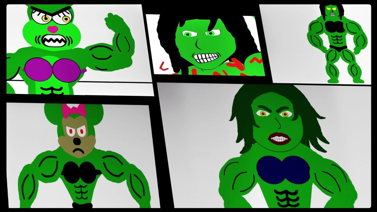 ALL MY SHE-HULK TRANSFORMATIONS COMPILED - FEMALE POWER (ANIMATION)