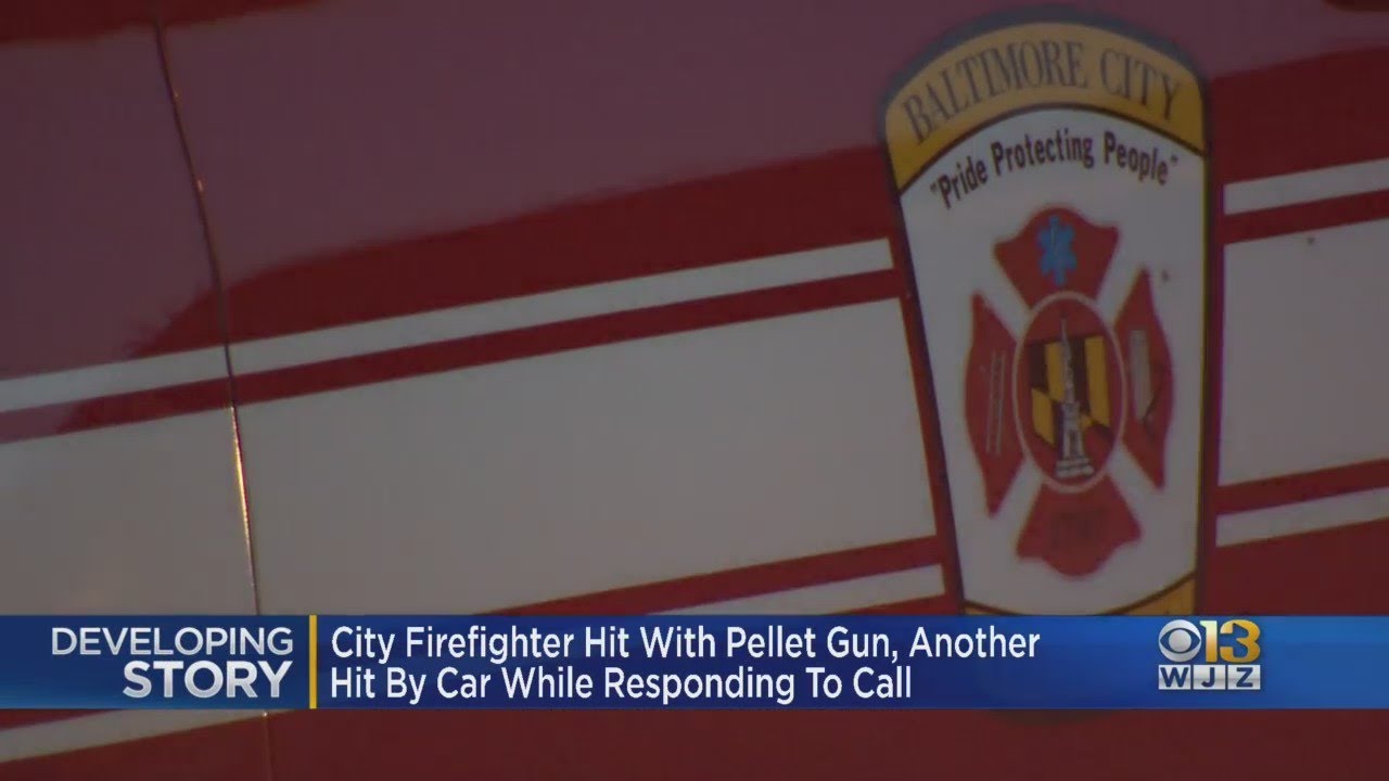 Firefighter shot in face with air pellet gun, another's arm hit by fleeing car, officials say