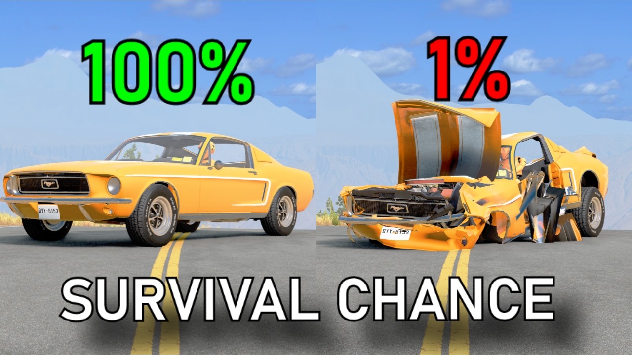 Realistic Survival Chance Crashes #87 (With Dummies) | BeamNG.drive