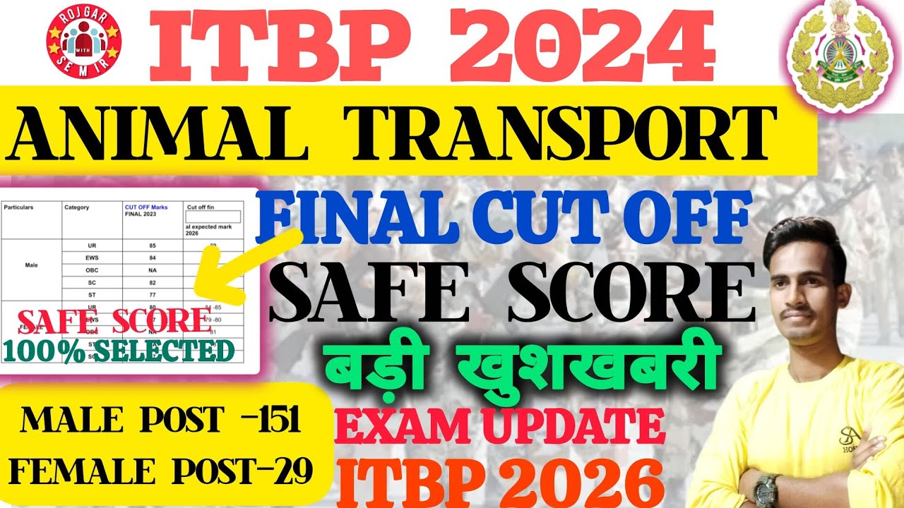 ITBP ANIMALS TRANSPORT FINAL CUT OFF 2026 | itbp animal transport final cutoff 2025 ITBP safe score
