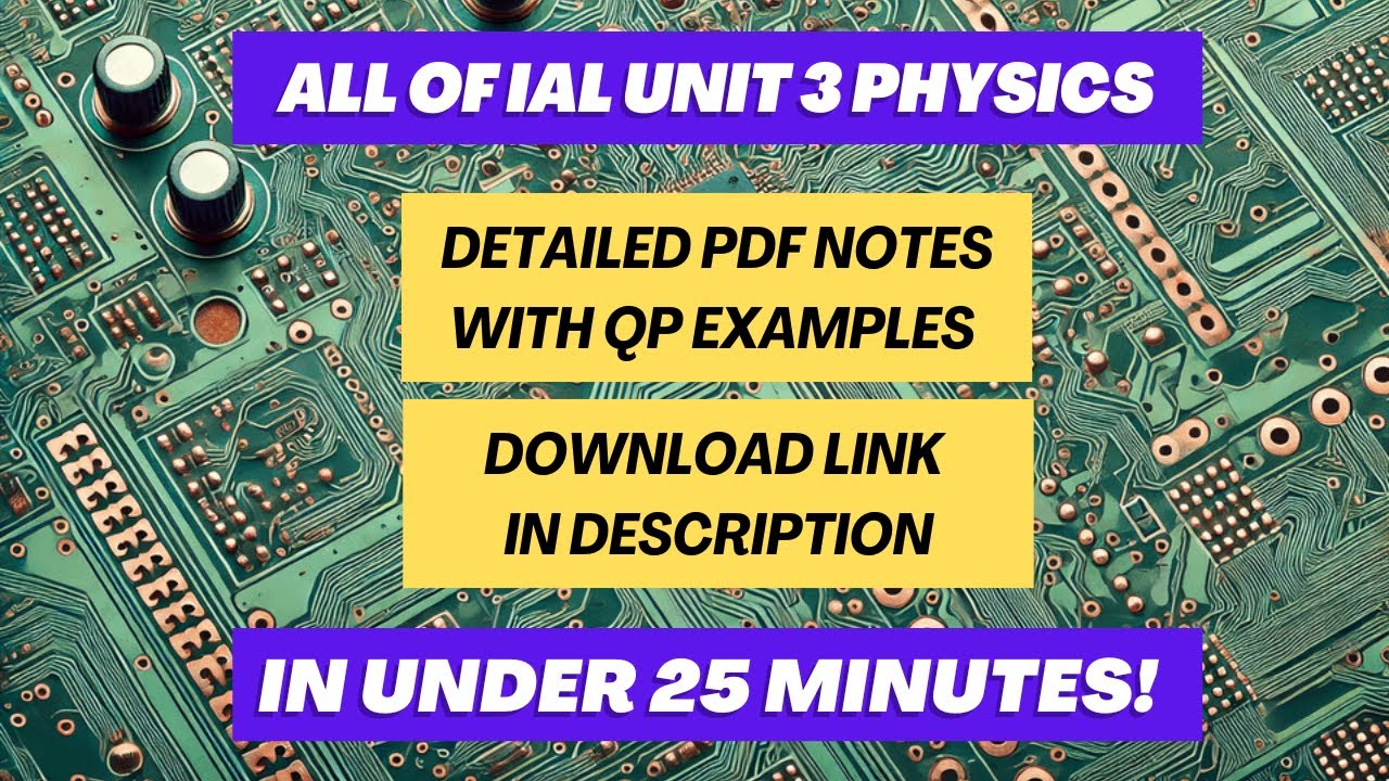 Last Minute Revision For Unit 3 IAL A level Physics WPH13