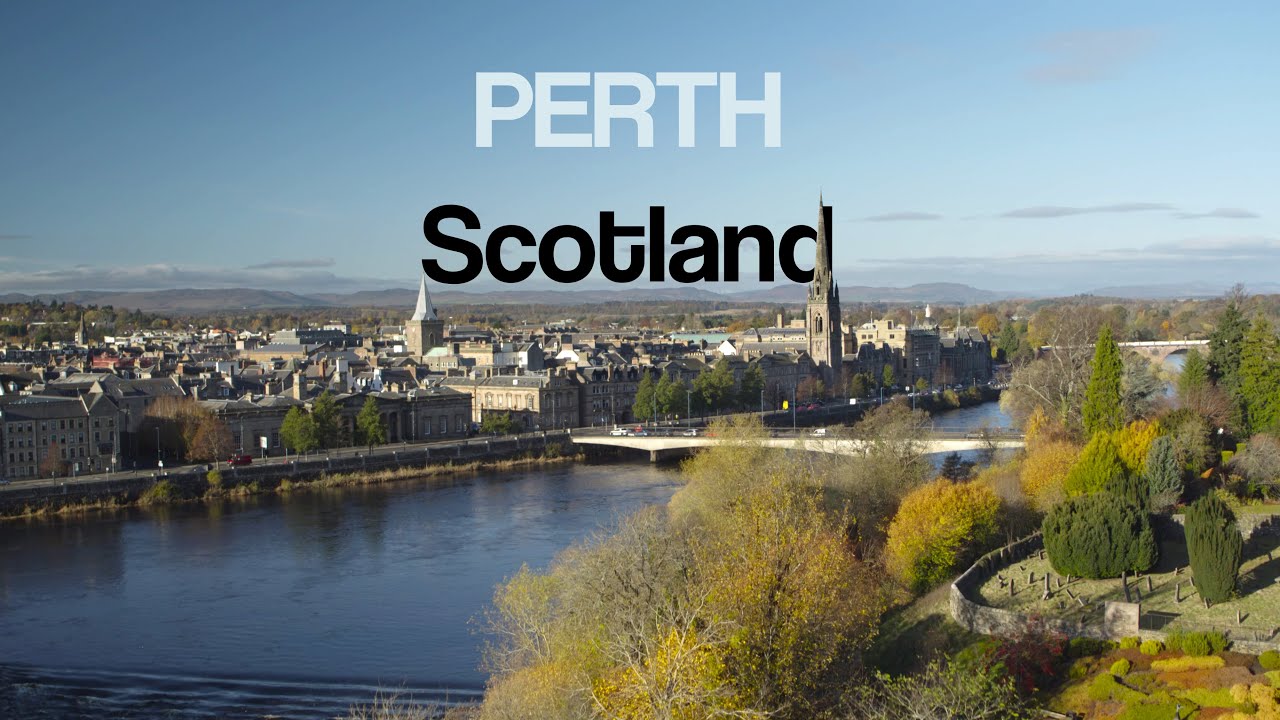 Perth Scotland / 4K aerial video.