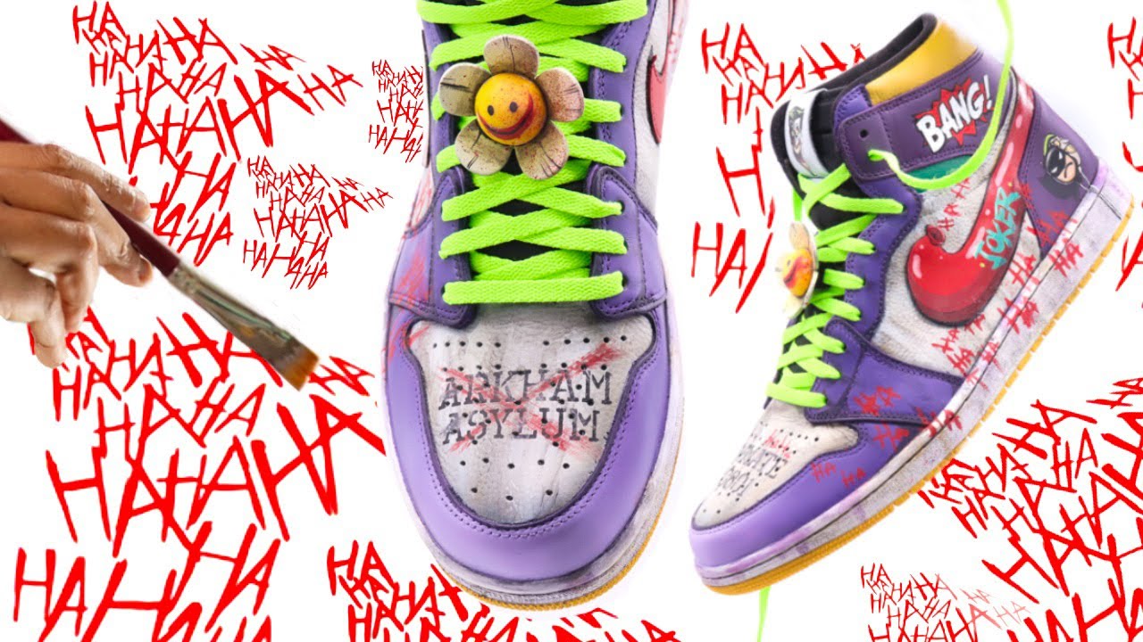 I Made The Joker Air Jordan 1 Custom Shoes | Batman