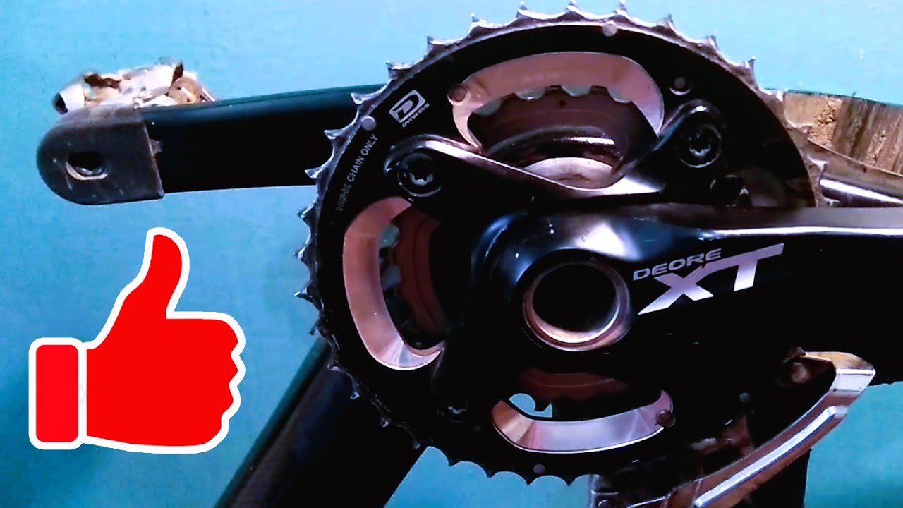 Как быстро заменить звезду на велосипеде не снимая шатуны / система Shimano Deote XT FD-M786