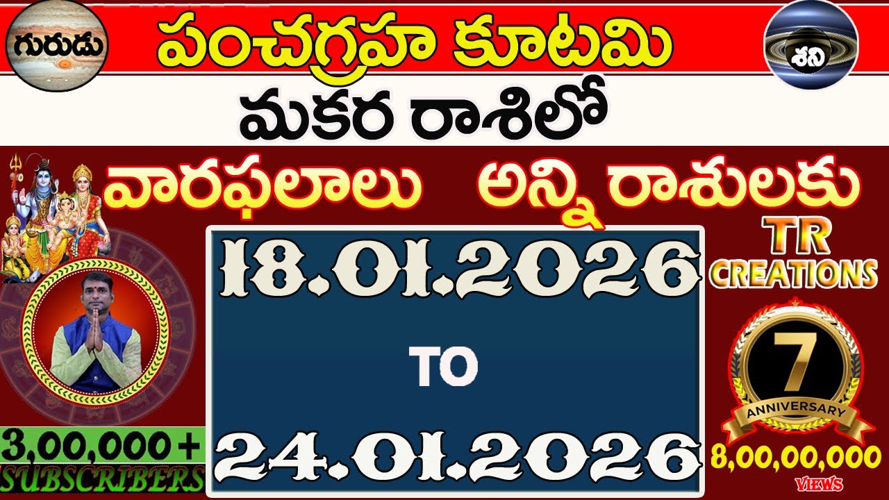 వారఫలాలు || January18th to January24th Weekly Rasi Phalalu || అన్ని రాశుల వారికి #trcreations