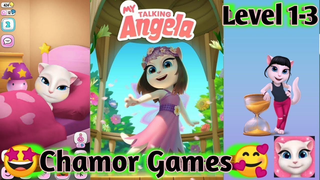 My Talking Angela: Level 1-3 Changela is Earning in Pictorial & Playing Balloon Splash|Chamor Games