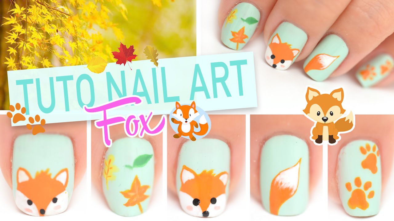 Tuto Nail art ♡ Petit renard Fox automnale