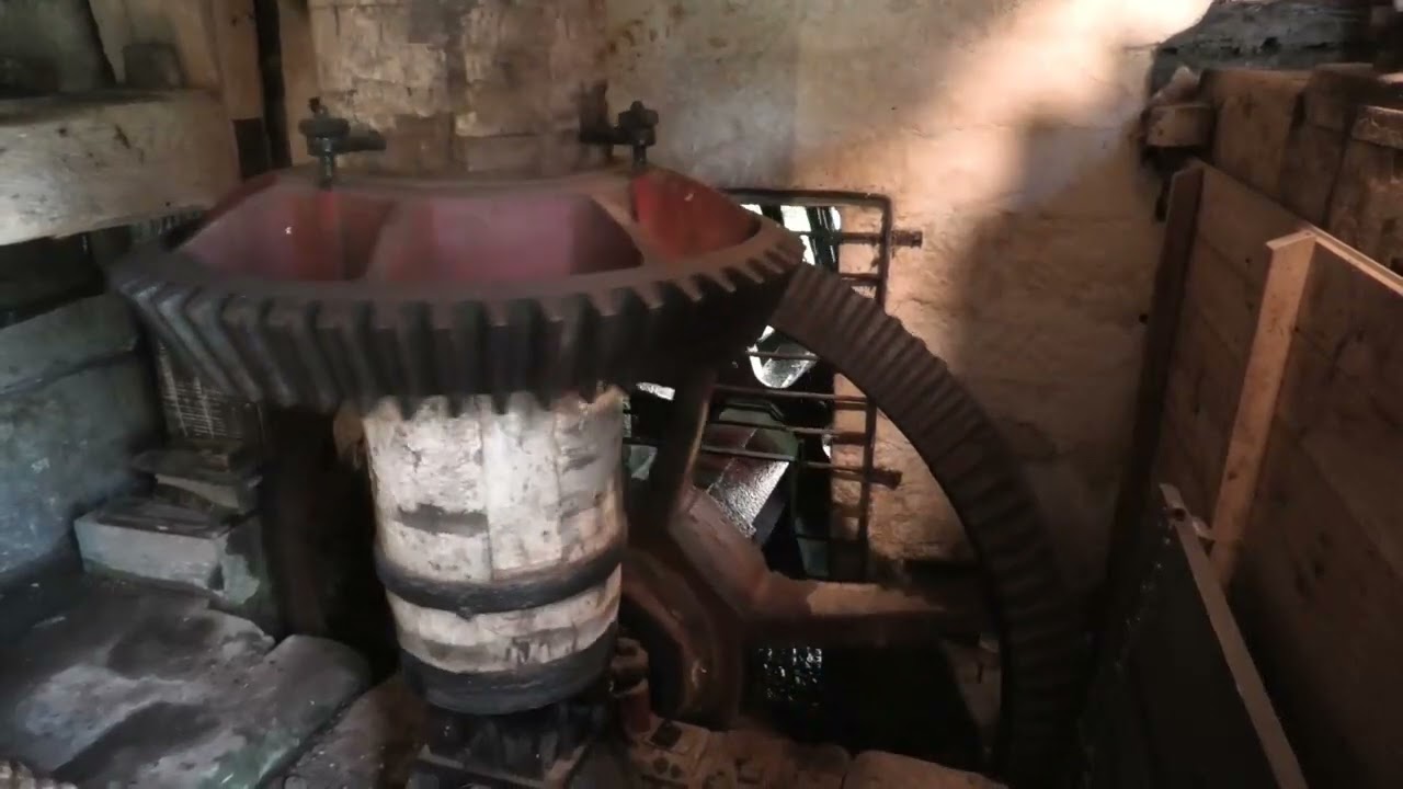 Stretton Mill, Cheshire showing the overshot wheel