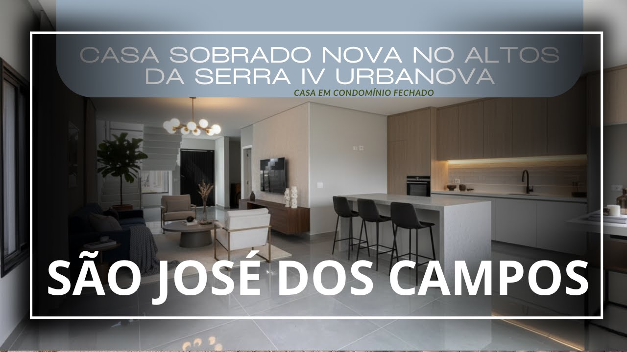 Casa sobrado à venda de 4 suítes no Altos da Serra VI Urbanova em São José dos Campos