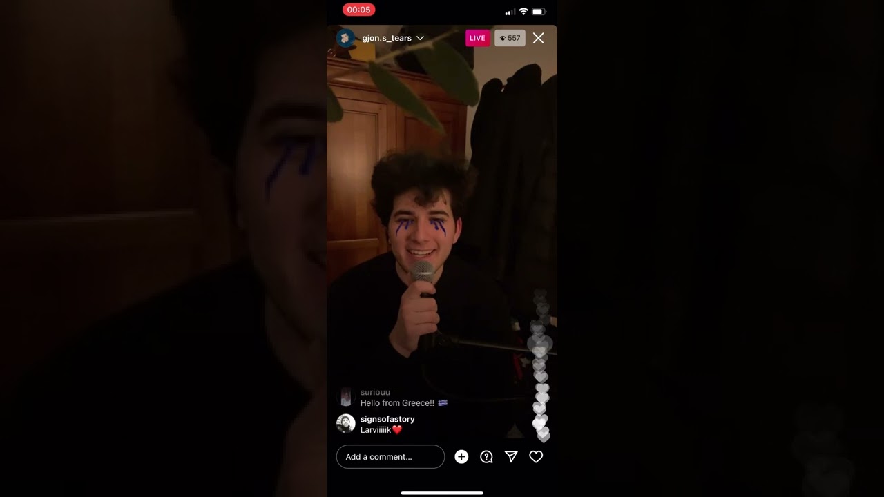 Gjon's Tears Instagram livestream (January 13th, 2022)