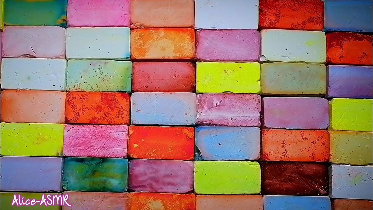 4k Celebration | MASS CRUSH | 60 Dyed Gym Chalk Blocks | Pebble Crushing #dyedgymchalk #asmr