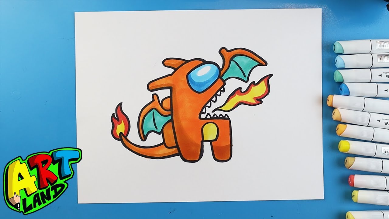 How to Draw an AMONG US CHARIZARD