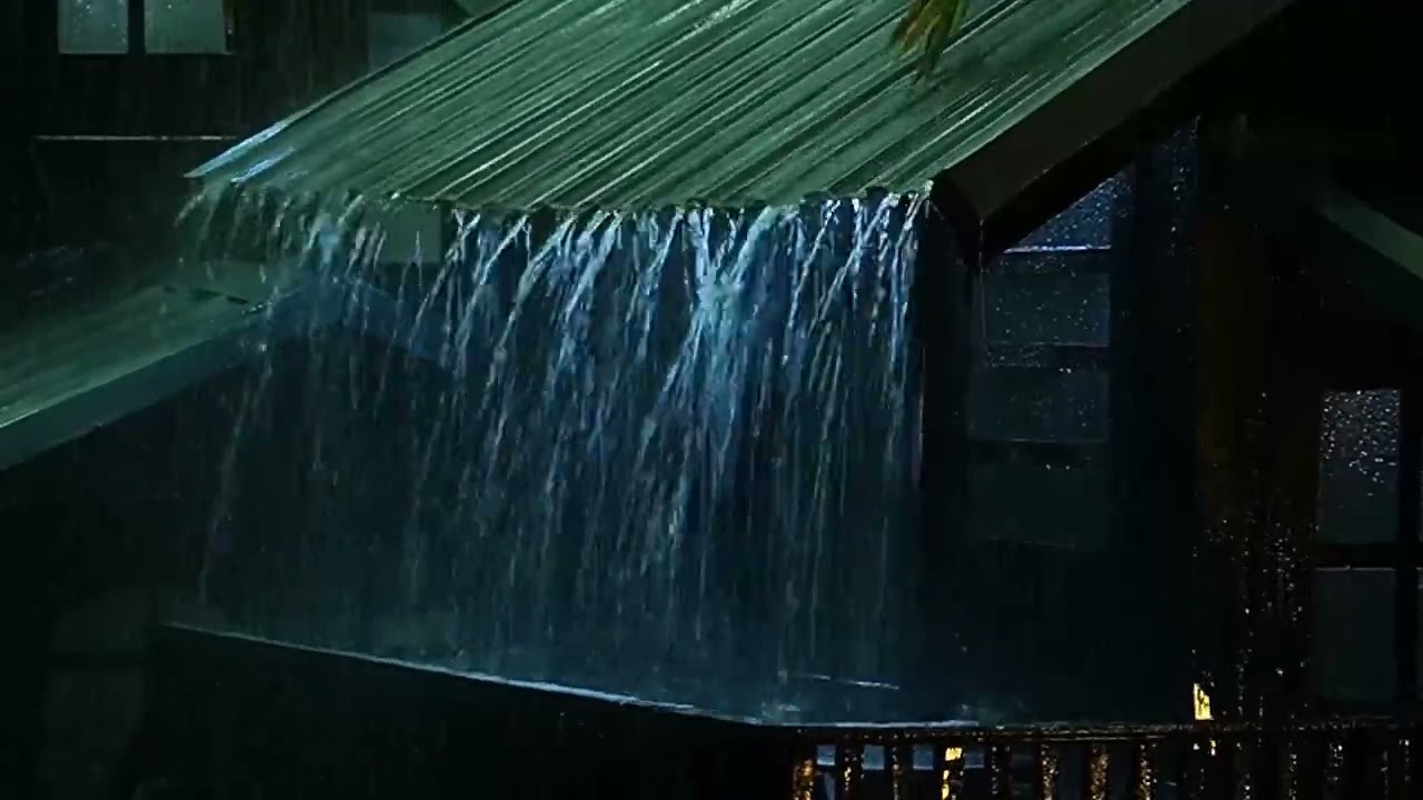 The Amazing Sound of Rain on the Metal Roof ⛈️ Thunder at Night  Wash Away Anxiety, Sleep Deeply and