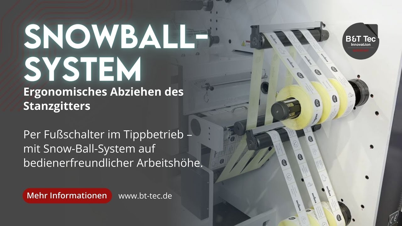 SnowBallSystem von B&T Tec &ndash; Ergonomisches Abziehen des Stanzgitters leicht gemacht!