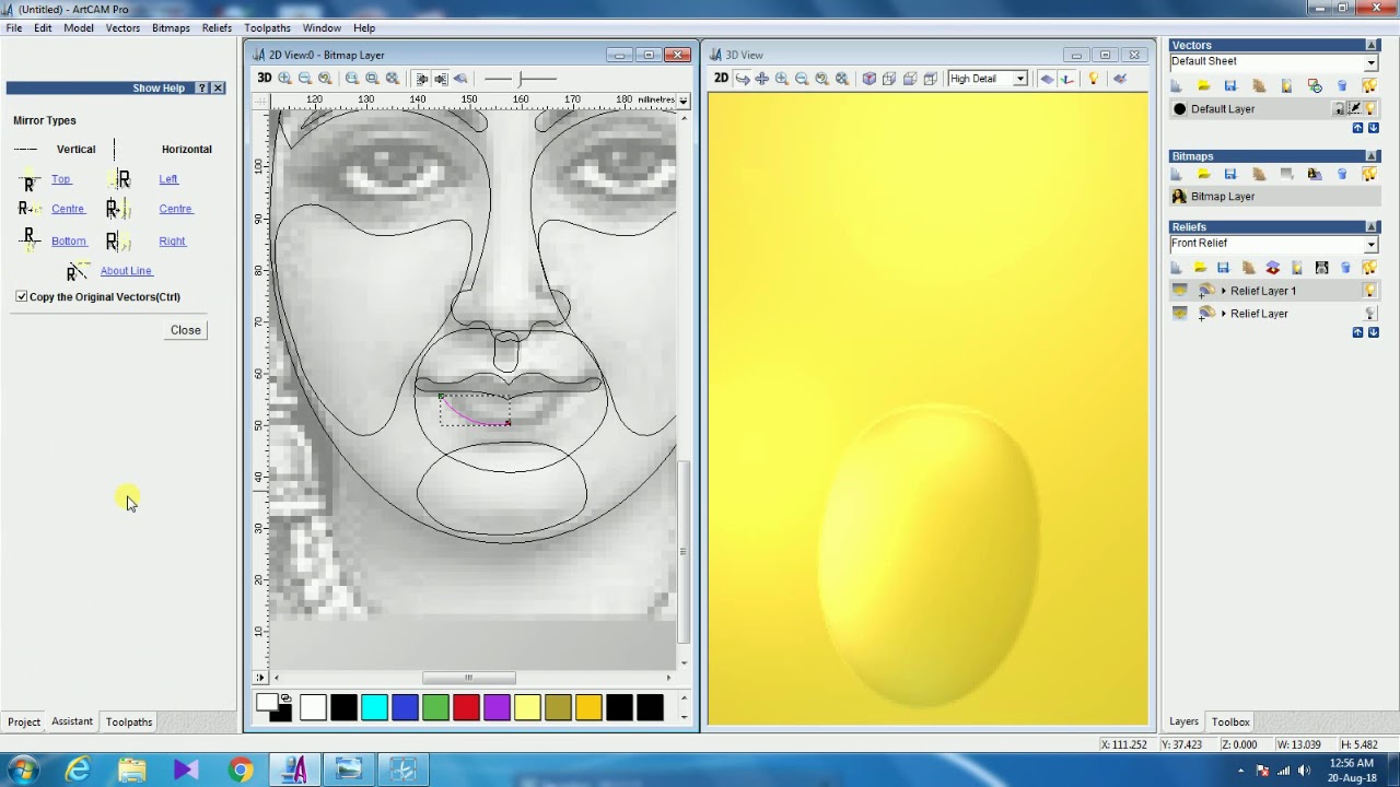 3D FACE MAKING IN ARTCAM 2008 TUTORIAL (MAA LAKSHMI)