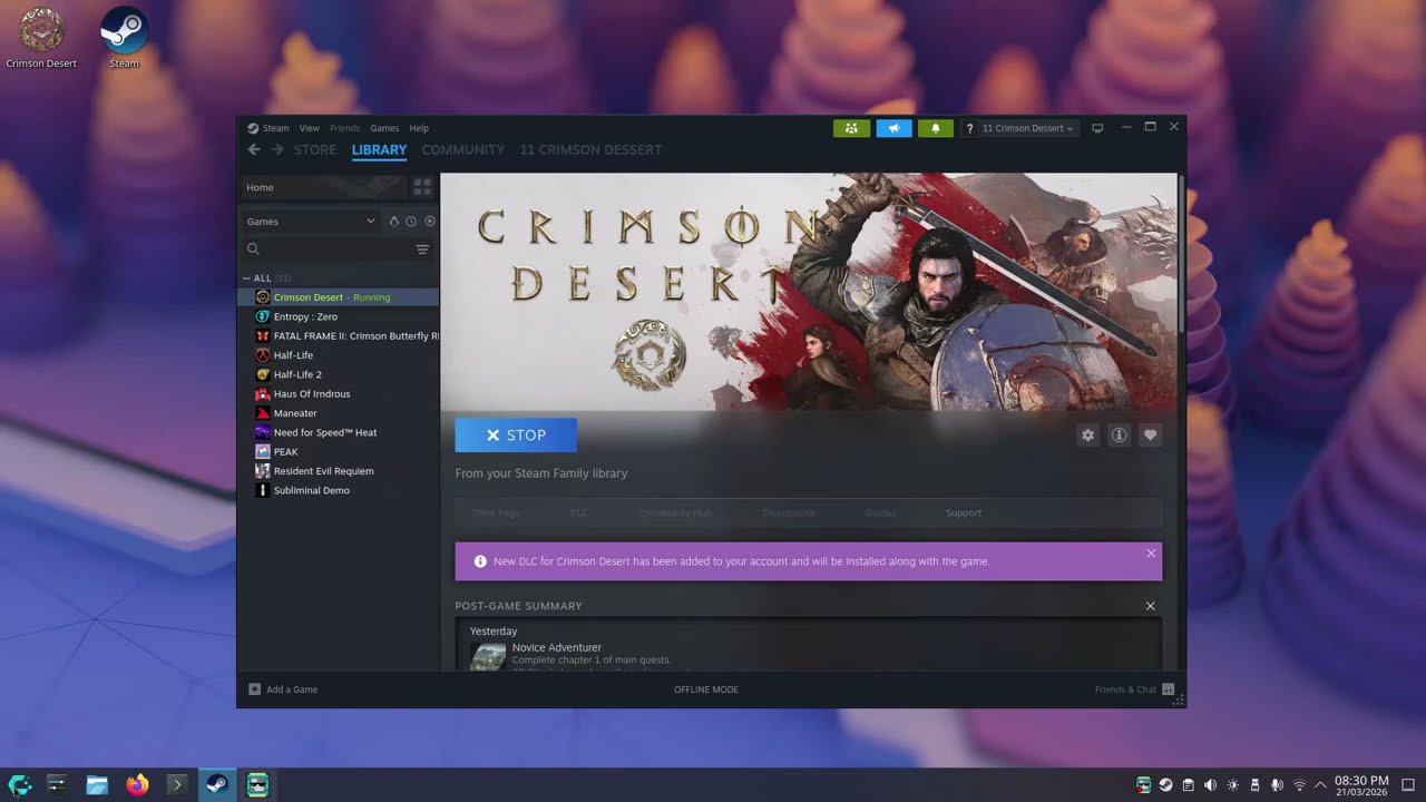 Crimson Desert on Linux CRASH with RX 580