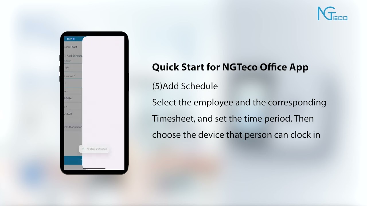 NGTeco TC2 Cloud Time Clock Quick Setup Guide.