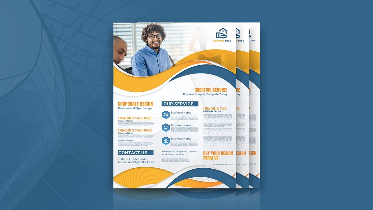 How to Design Construction Company Flyer | Adobe Photoshop Tutorial