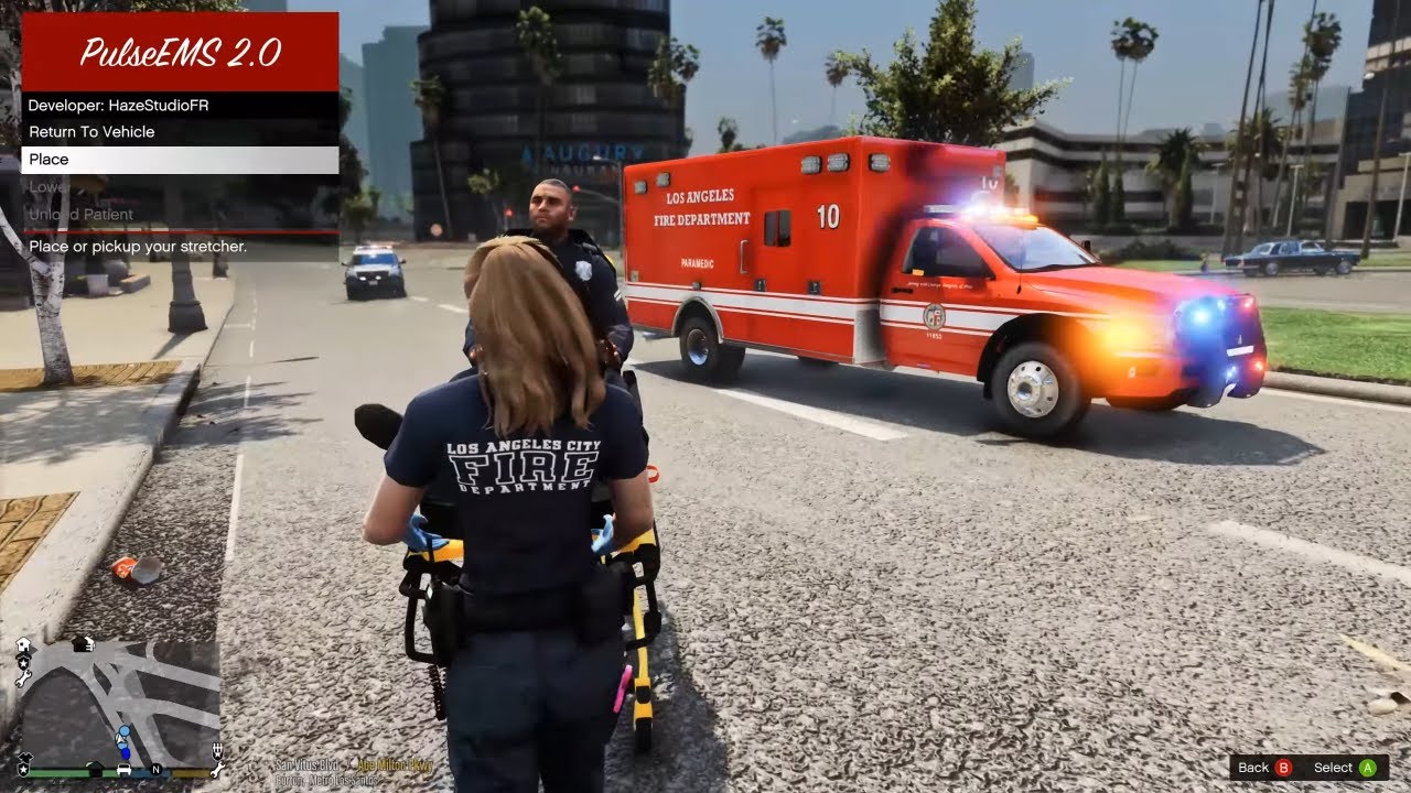 Gta 5 LSPDFR Let's Play As a LAFD Female EMT First Responder - Paramedic/EMS Mods!