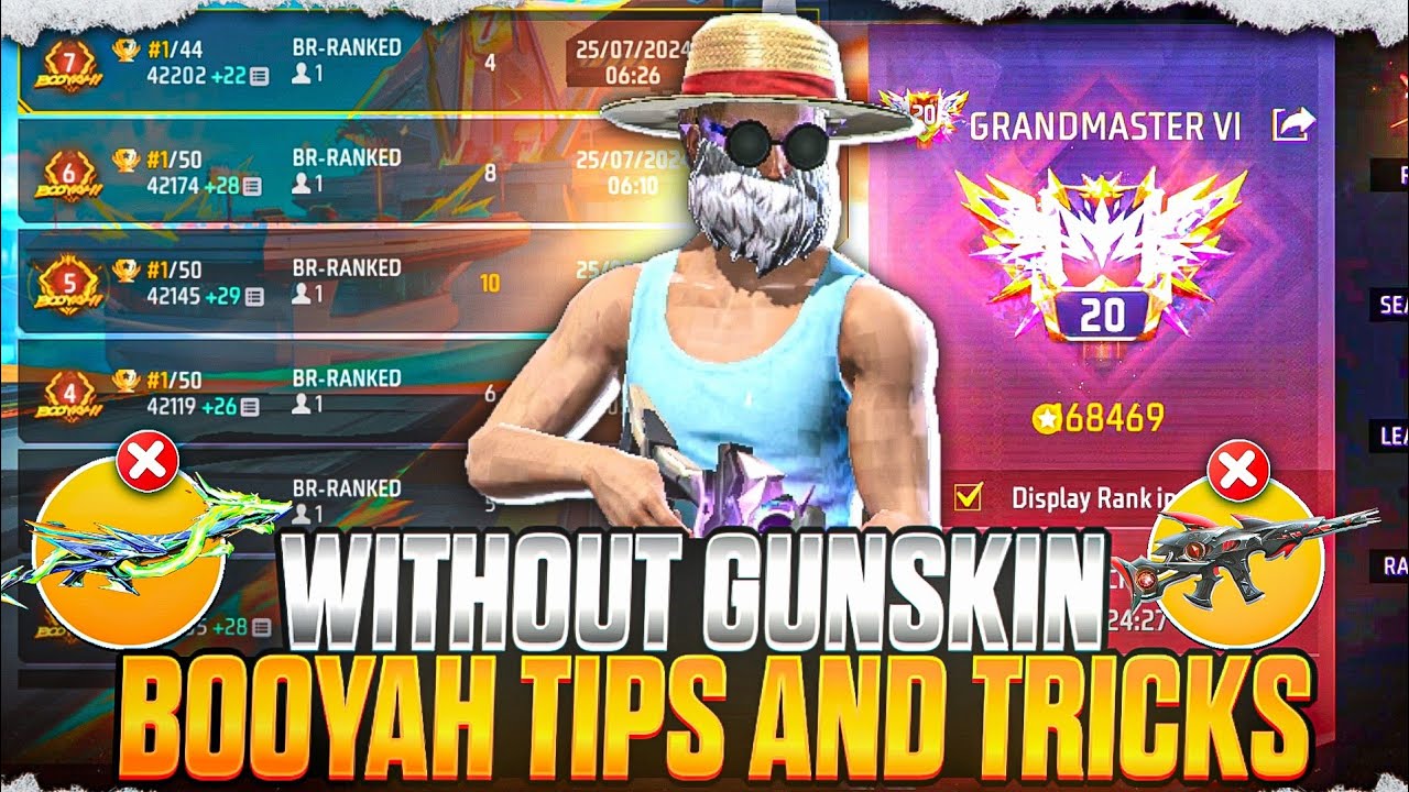 Without Gun Skin Grandmaster Push Tips 🔥 | Solo Br Rank Push Tips And Tricks #freefiremax