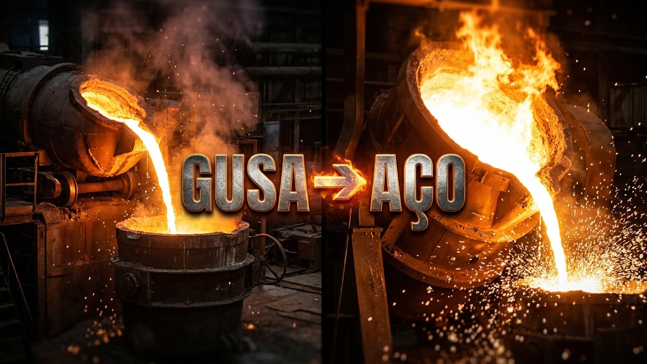 COMO É FEITO O REFINO DO FERRO GUSA -ACIARIA