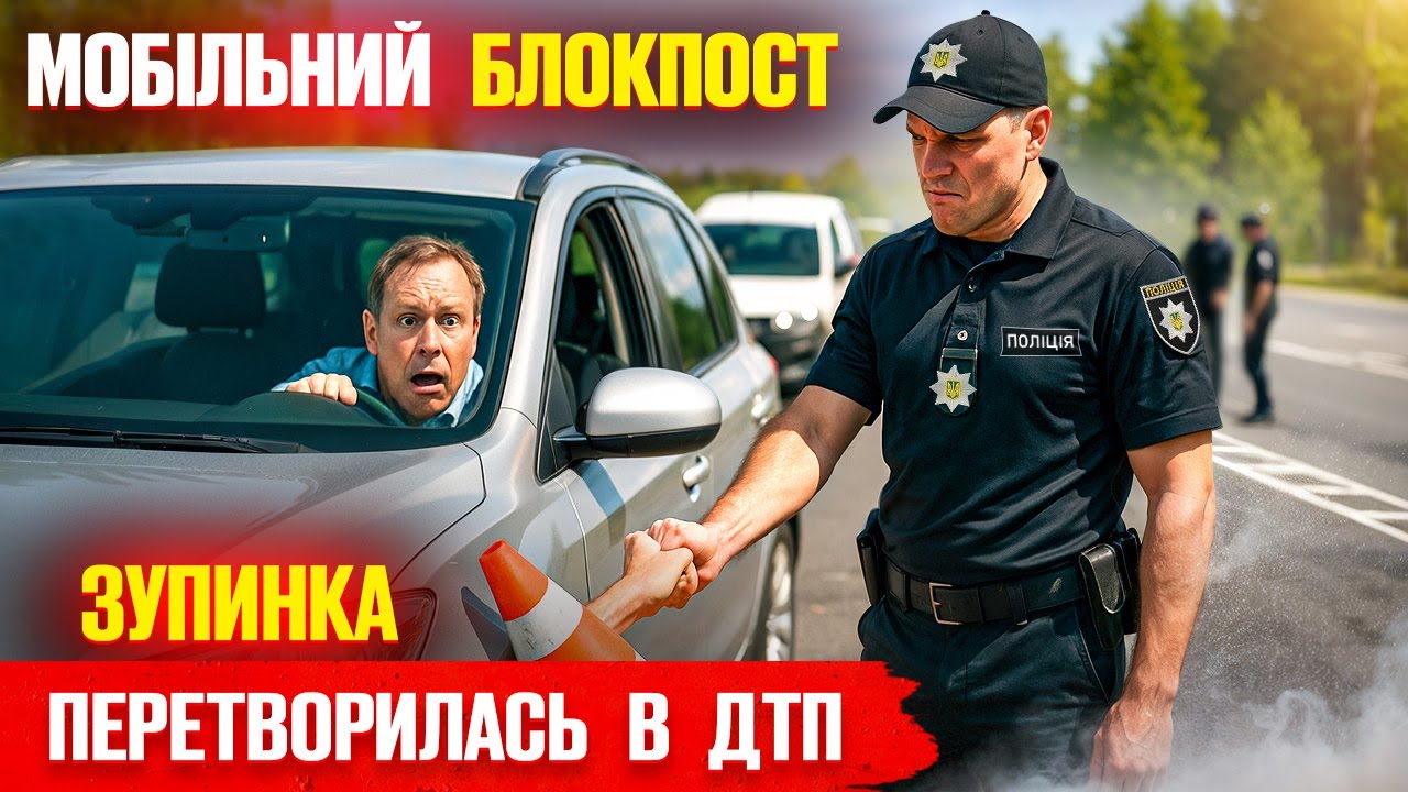 😡 МОБІЛЬНИЙ БЛОКПОСТ поліцейський БЛОКУВАВ дорогу — сталося ДТП!