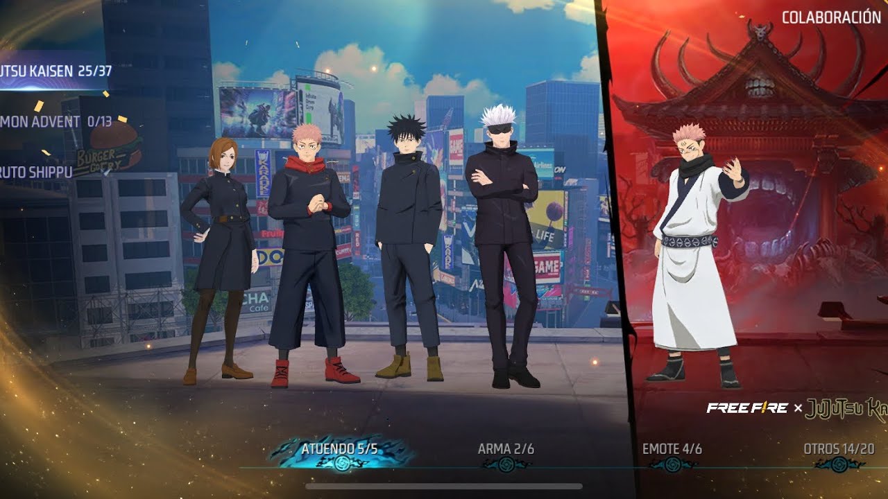 comprando cosas en free fire jujutsu kaisen