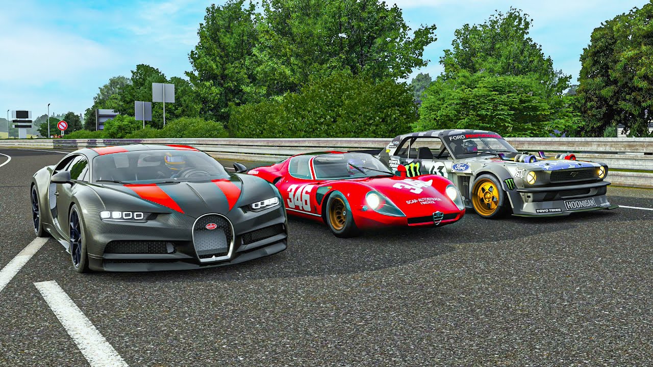 Bugatti Chiron SuperSport (Replica) vs Hoonicorn vs Alfa Romeo 33 Stradale (1180 hp) | FM7 Drag Race