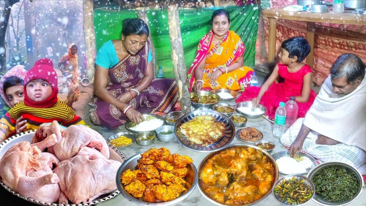 Stormy Winter Routine। Traditional Cooking। Village Style Chicken Curry। Village Youtube Videos