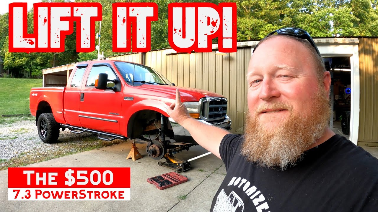 Установка переднего лифт-комплекта на 7.3-литровый дизельный двигатель Powerstroke F250 SuperDuty...
