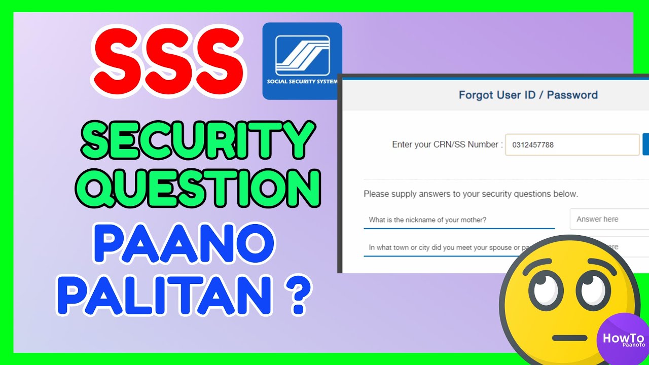 SSS Security Question Update: How to Change Security Question My.SSS Online