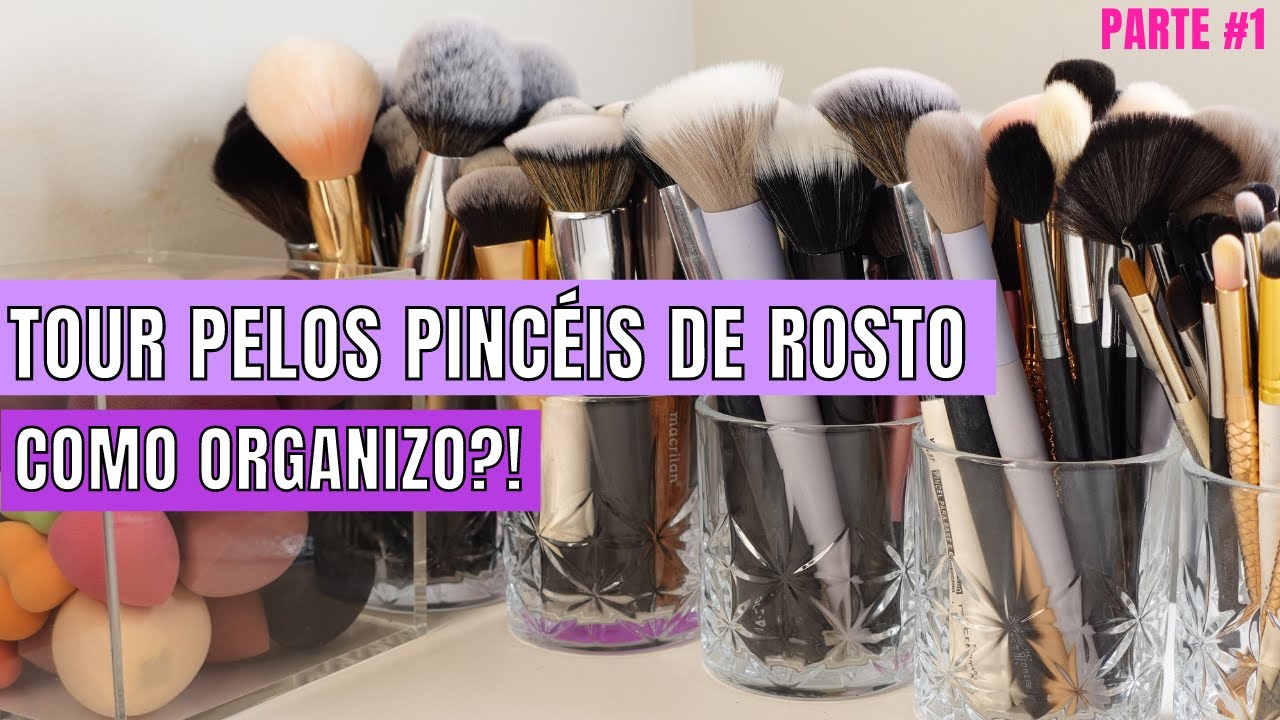 TOUR PELOS MEUS PICNÉIS DE ROSTO | COMO ORGANIZAR seus PINCÉIS #1
