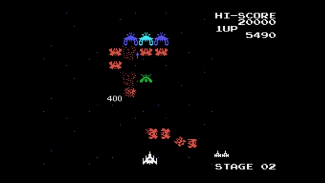 Sega Galaga  - Sega SG1000 Game Play