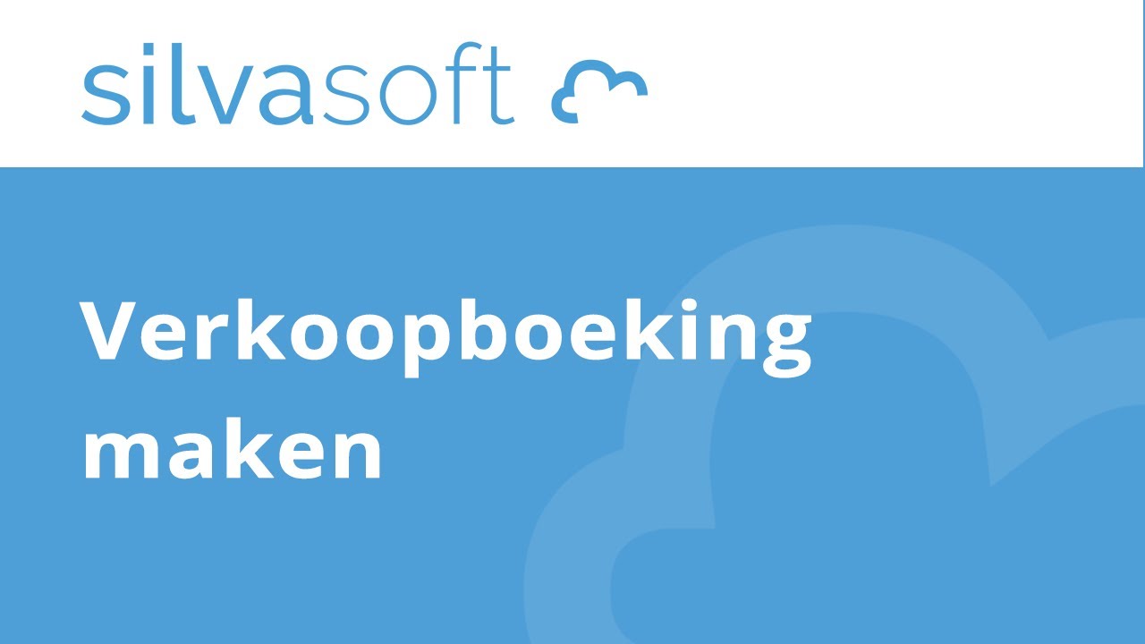 Silvasoft bedrijfssoftware - Verkoopboeking maken