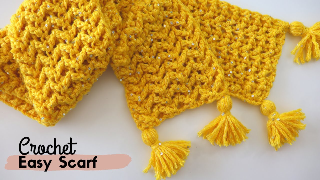 Crochet Easy Beginner Scarf For Beginners Step By Step
