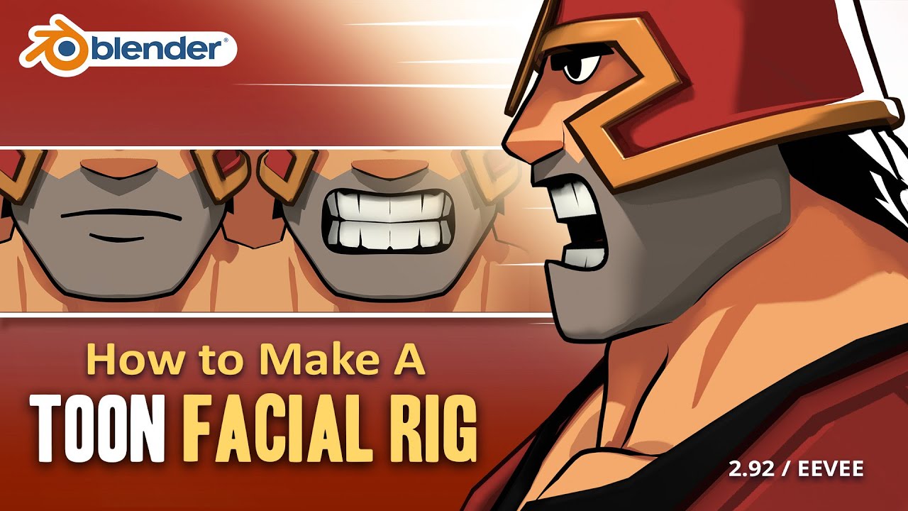Toon Shaded Face Rig - Using Booleans in Blender 2.92 / EEVEE